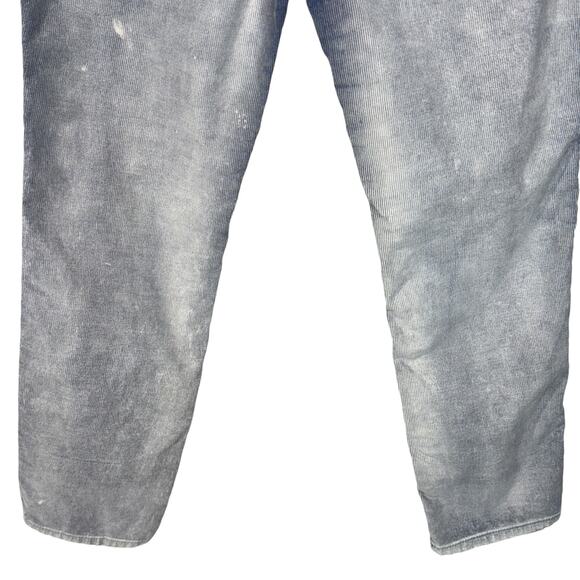 Free People SZ 29 Cropped Corduroy Pants Mid-Rise Zip-Fly Pockets Gray Washed - Picture 6 of 9